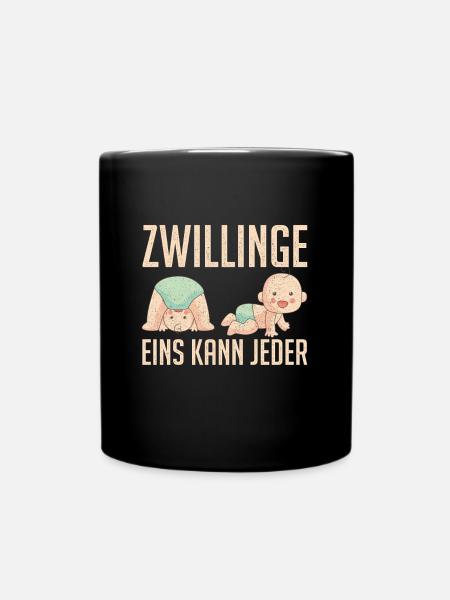 ZWILLINGE EINS KANN JEDER! Stolzer Papa Zwillingen - Tasse einfarbig - Schwarz