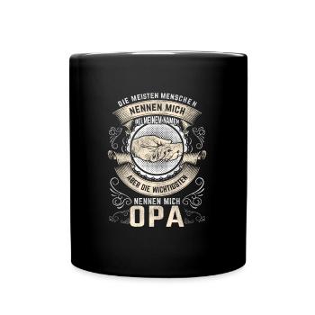 Nur die wichtigsten Menschen nennen mich Opa Shirt - Tasse einfarbig - Schwarz - Vorne