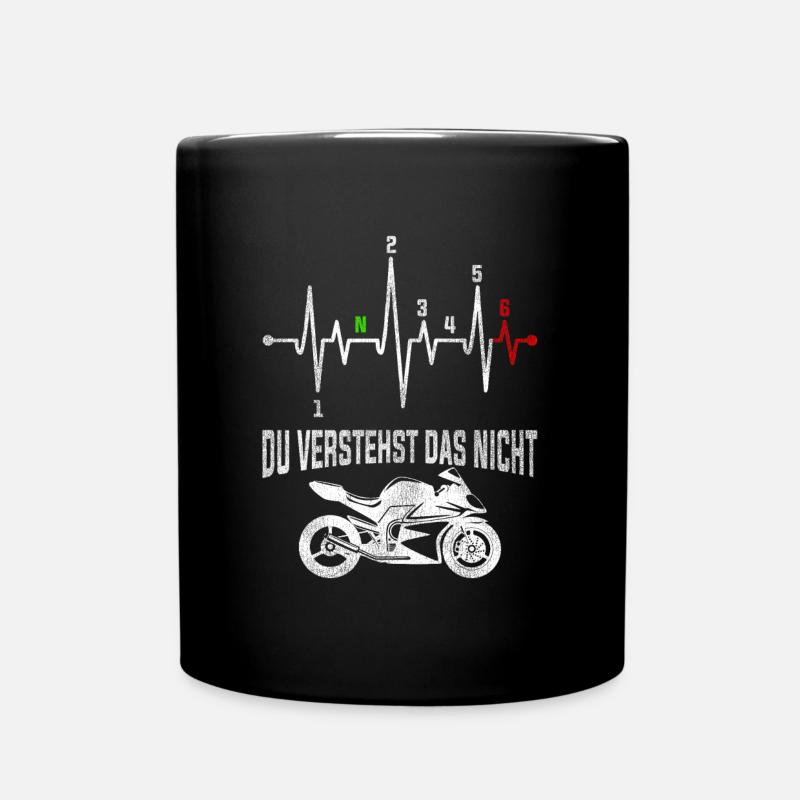 Du verstehst das nicht - Motorrad Herzschlag - 6 - Tasse einfarbig - Schwarz