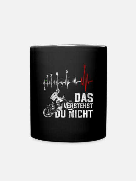 Du verstehst das nicht - Motorrad Herzschlag - 6 - Tasse einfarbig - Schwarz