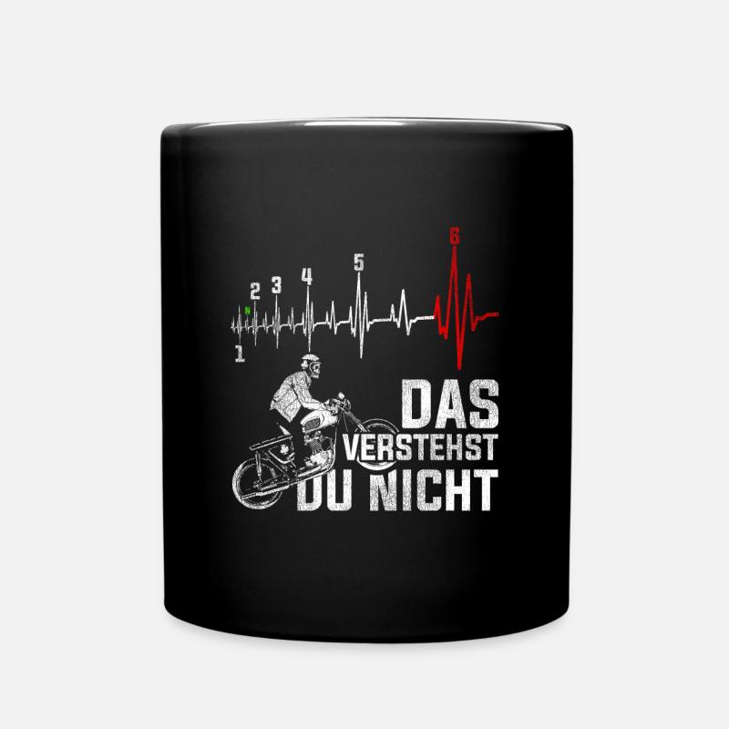 Du verstehst das nicht - Motorrad Herzschlag - 6 - Tasse einfarbig - Schwarz
