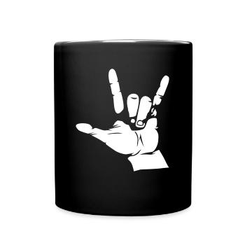 Rock Hand - Tasse einfarbig - Schwarz - Vorne
