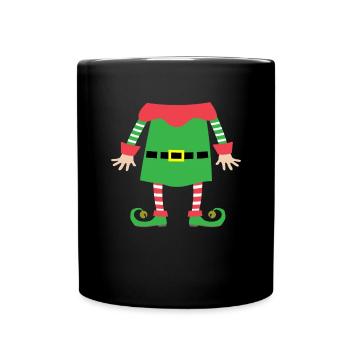 Elf costume Wichtel Weihnachtself Christmas dwarf - Full Colour Mug - black - Front