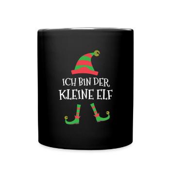 Der kleine Elf Kostüm lustige Familie Weihnachten - Tasse einfarbig - Schwarz - Vorne