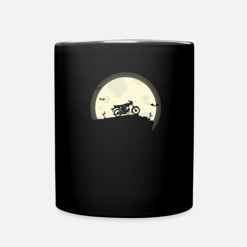 Moped Zweirad Silhouette Mond Shirt Design - Tasse einfarbig - Schwarz