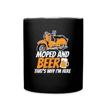 Schwalbe KR51 Moped and Beer Beer T-Shirt Design - Full Colour Mug - black - Front