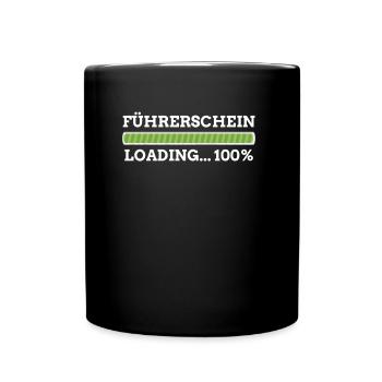 Führerschein loading 100% Auto Moped Prüfung Shirt - Tasse einfarbig - Schwarz - Vorne