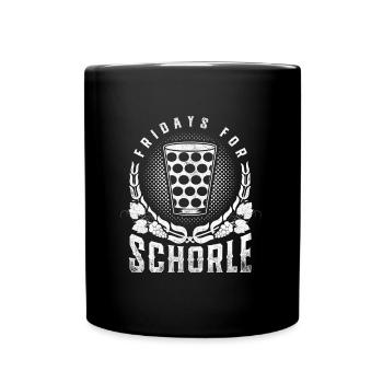 Fridays For Schorle Weinschorle lustig Geschenk - Tasse einfarbig - Schwarz - Vorne