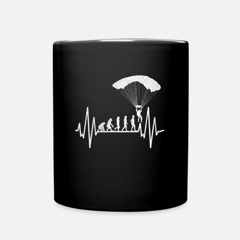 Parachute heartbeat paraglider evolution - Full Colour Mug - black