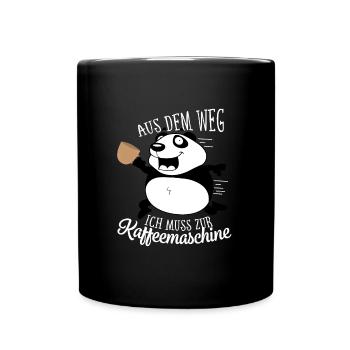 Panda Kaffee aus dem Weg ich brauch Kaffee - Tasse einfarbig - Schwarz - Vorne