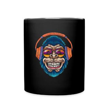 Monkey DJ monkey - Full Colour Mug - black - Front