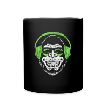 Monkey DJ monkey - Full Colour Mug - black - Front