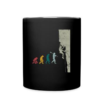 Klettern Bouldern Evolution - Tasse einfarbig - Schwarz - Vorne