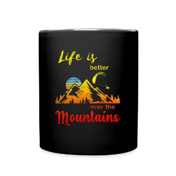 Paragliding Gleitschirm - Tasse einfarbig - Schwarz - Vorne