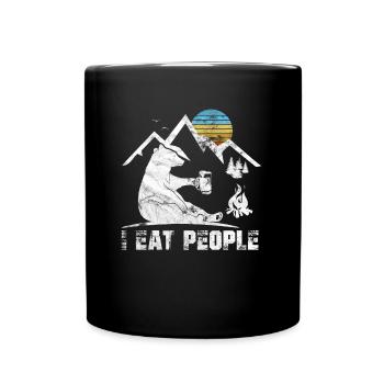 Je déteste les gens Je mange des gens Camping Geschnek Randonnée - Mug uni - noir - Devant