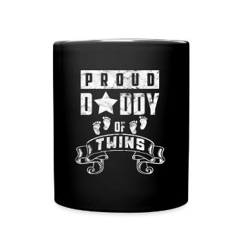 Père papa fier cadeau papa papa de jumeaux - Mug uni - noir - Devant