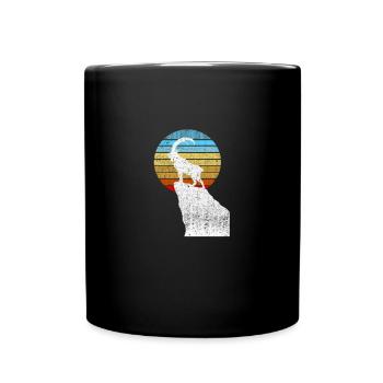 Vintage Steinbock Berge Wandern Klettern Camping - Tasse einfarbig - Schwarz - Vorne