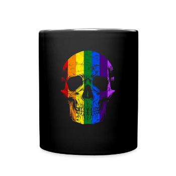 Crâne arc-en-ciel arc-en-ciel LGBT - Mug uni - noir - Devant