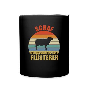 Schaf Flüsterer Vintage Retro Geschenk - Tasse einfarbig - Schwarz - Vorne