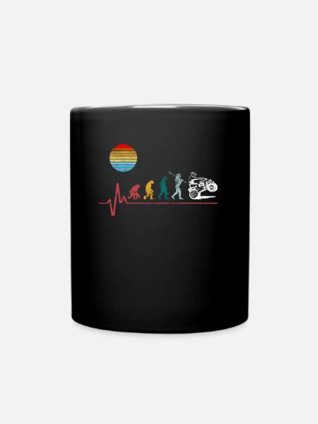Rétro Vintage Quad Evolution Heartbeat Moto B - Mug uni - noir