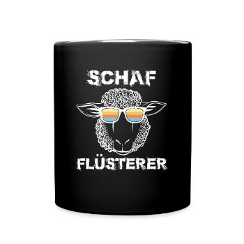 Hipster Schaf Flüsterer Design Vintage Retro - Tasse einfarbig - Schwarz - Vorne