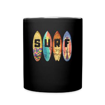 Surf Wellenreiten Surfer Surfen Geschenk - Tasse einfarbig - Schwarz - Vorne