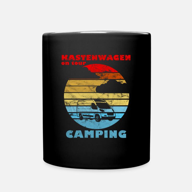 Camping Kastenwagen on Tour Campervans Trip Retro - Tasse einfarbig - Schwarz
