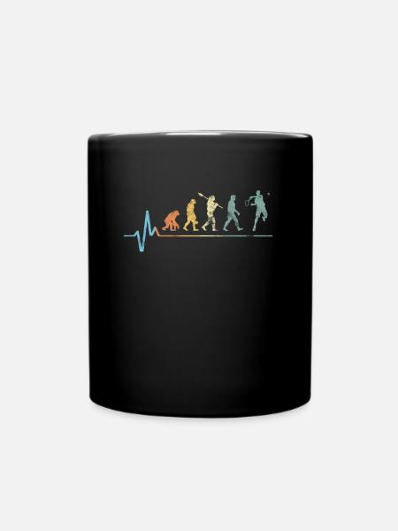 Tennis Evolution Herzschlag Vintage Retro Puls - Tasse einfarbig - Schwarz