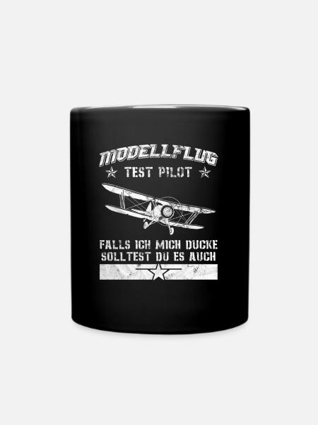 Modellflug Piloten Flugzeug Flieger Hbschrauber Sp - Tasse einfarbig - Schwarz
