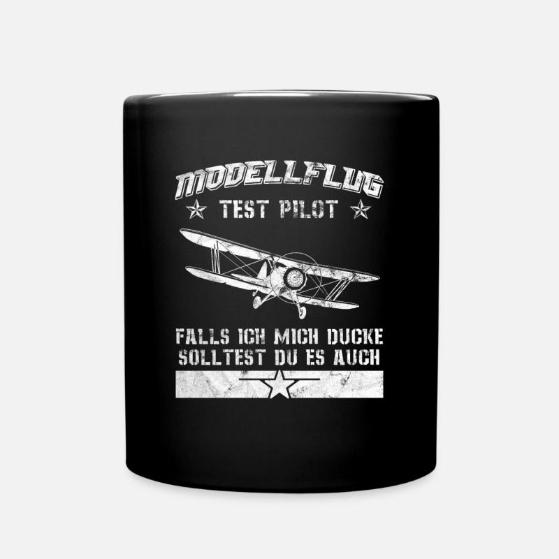 Modellflug Piloten Flugzeug Flieger Hbschrauber Sp - Tasse einfarbig - Schwarz