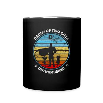 Father's Day Gift Daddy of Two Girls - Full Colour Mug - black - Front
