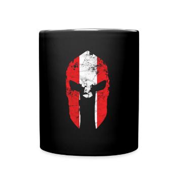 Sparte Autriche drapeau Patrie Helmet Spartan - Mug uni - noir - Devant