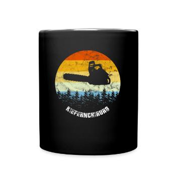 Kiefernchirurg Waldarbeiter Holzfäller Kettensäge - Tasse einfarbig - Schwarz - Vorne