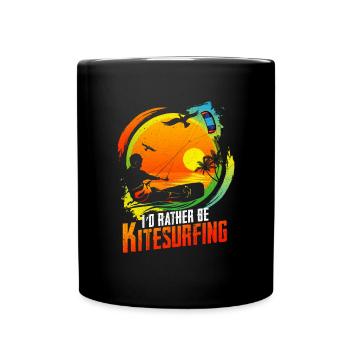 Vintage KITE Surfer Kiting Kiteboarding Retro Kites - Full Colour Mug - black - Front