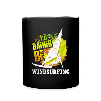 Windsurfen Retro Windsurf Wassersport Surf Vintage - Tasse einfarbig - Schwarz - Vorne