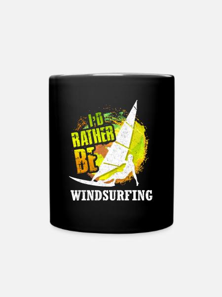 Planche à voile Retro Windsurf Sports nautiques Surf Vintage - Mug uni - noir