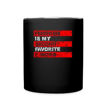 Feminist Vintage Mädchen Feminismus Retro - Tasse einfarbig - Schwarz - Vorne