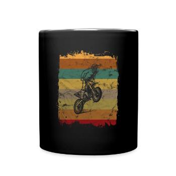 Motocross vintage retro enduro motorcycle biker - Full Colour Mug - black - Front
