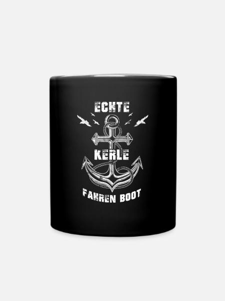Echte Kerle Fahren Boot Geschenk - Tasse einfarbig - Schwarz