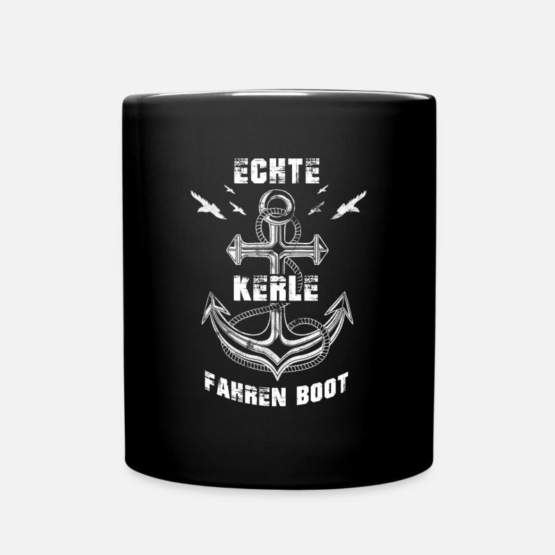 Echte Kerle Fahren Boot Geschenk - Tasse einfarbig - Schwarz