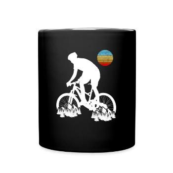 VTT Biker Retro Style Vintage Downhil - Mug uni - noir - Devant