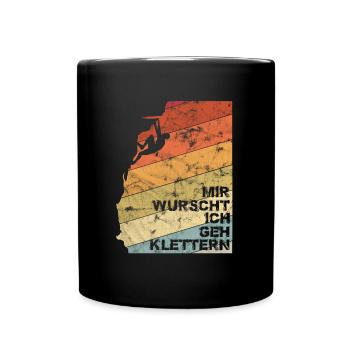 Je m'en fiche, je vais grimper vintage - Mug uni - noir - Devant