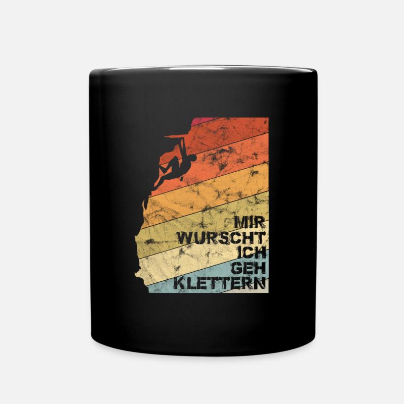 I don't care I go climbing vintage - Full Colour Mug - black