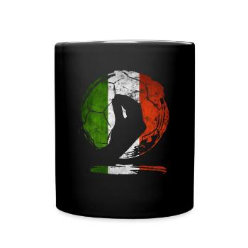 Italienische Flagge Fußball Handgeste CAPISCI - Tasse einfarbig - Schwarz - Vorne