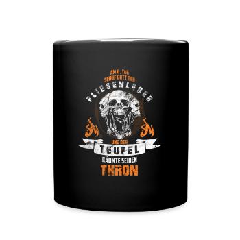 Geschenkidee Fliesenleger Beruf Fliesen Handwerker - Tasse einfarbig - Schwarz - Vorne
