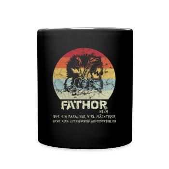 FATHOR Geschenkidee Vatertag - Tasse einfarbig - Schwarz - Vorne