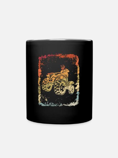Vintage Quad Geschenk Quadfahrer Retro Biker - Tasse einfarbig - Schwarz