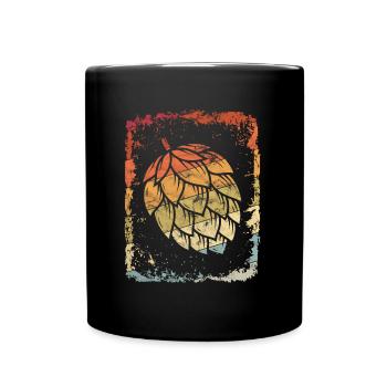 Hops Vintage Retro Craft Beer Lovers Brew - Full Colour Mug - black - Front