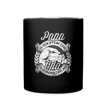 Papa zu sein ist eine Ehre Opa zu sein unbezahlbar - Tasse einfarbig - Schwarz - Vorne