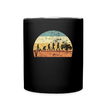 Traktor Herzschlag Vintage Landwirtschafft - Tasse einfarbig - Schwarz - Vorne